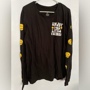 Women’s 3X On Fire Long Sleeve Black Graphic Tee